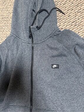 Nike Men's Gray Hooded Full-Zip Sweatshirt